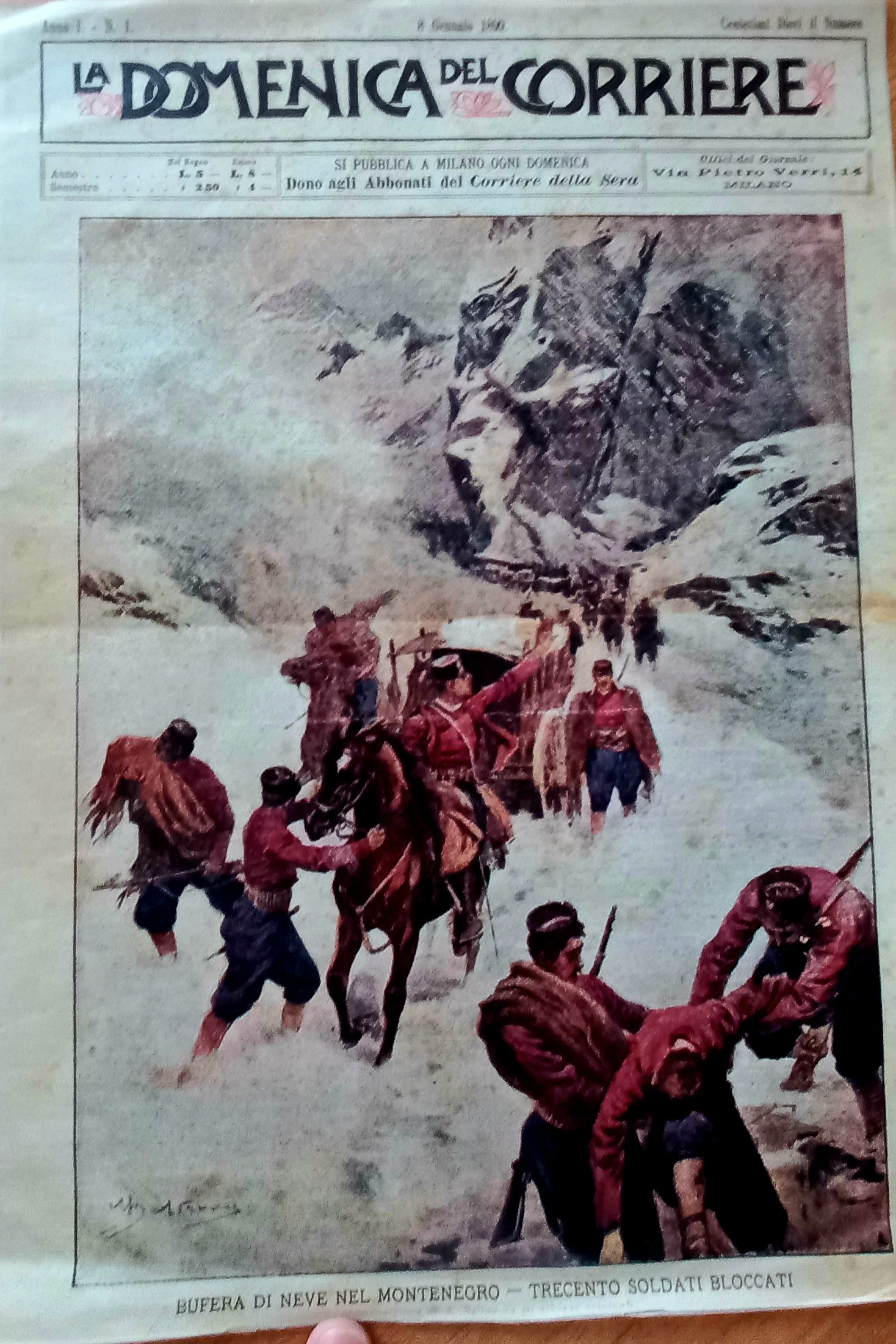 “La Domenica del Corriere”: un primo numero originale datato 8 gennaio 1899