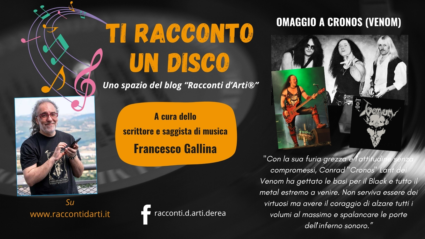 Ti racconto un Disco - "Omaggio a Cronos (Venom)" con Francesco Gallina
